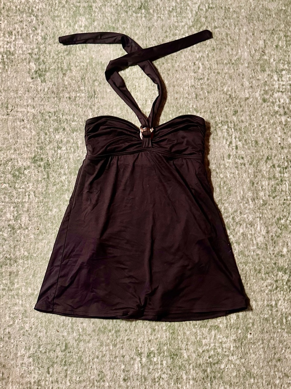 MICHAEL KORS Black One Piece Swimsuit. Vintage Halter Top & Skirt Silhouette (4) - Picture 2 of 8